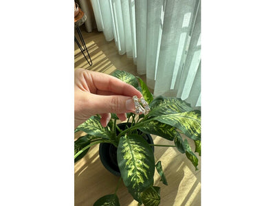 Taşlı halka küpe & Sarı