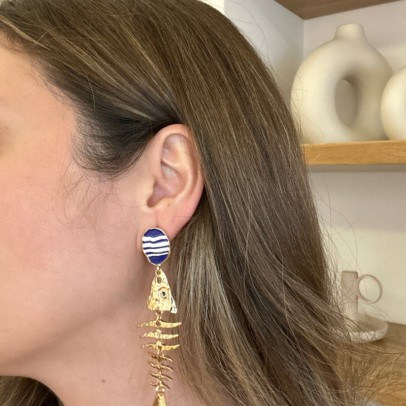 Balık küpe & Sarı