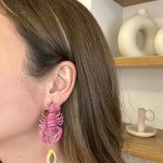 Istakoz küpe & Pembe - Görsel 1